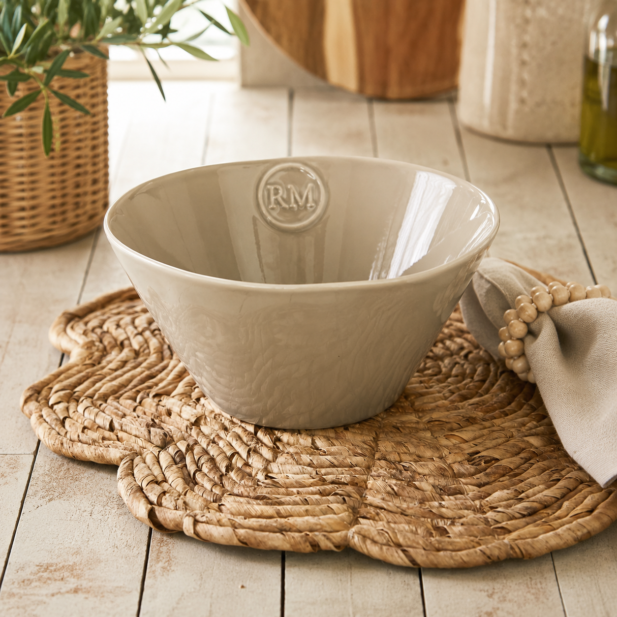 Portofino Bowl flax L RIVIERA MAISON