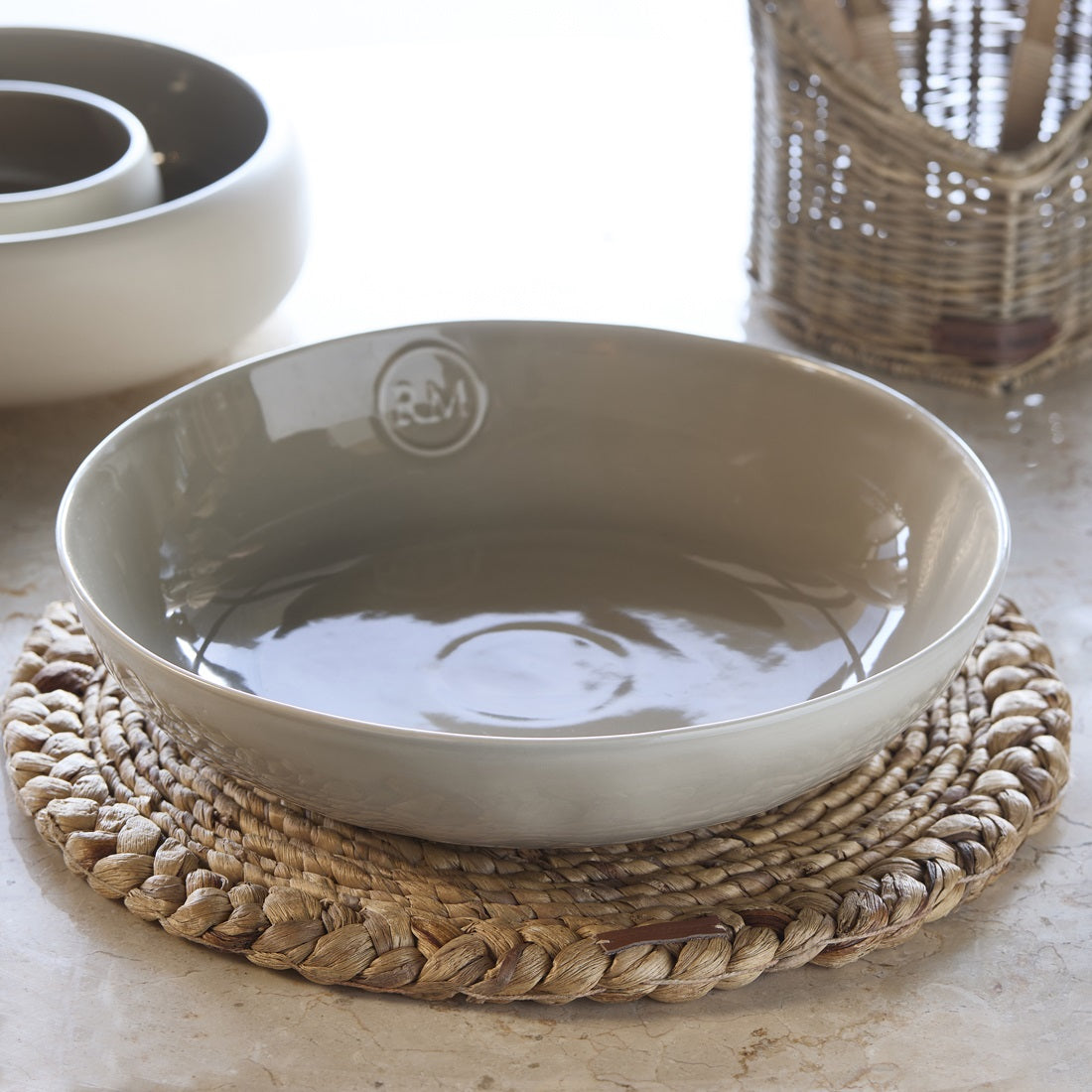 Portofino Serving Bowl flax RIVIERA MAISON
