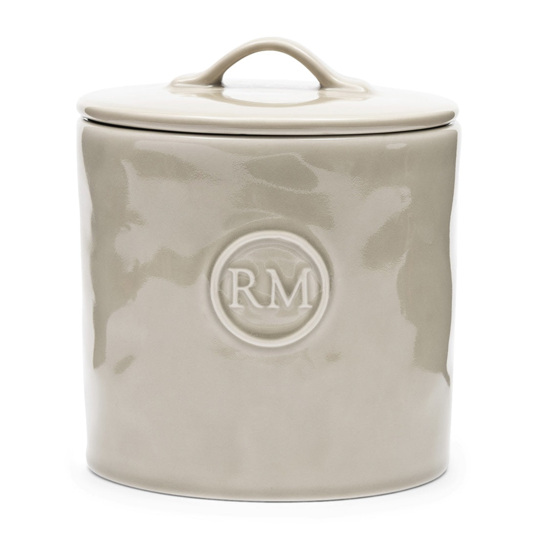 Riviera Maison Portofino Storage Jar S aus Steingut in der Farbe Flax mit Deckel.