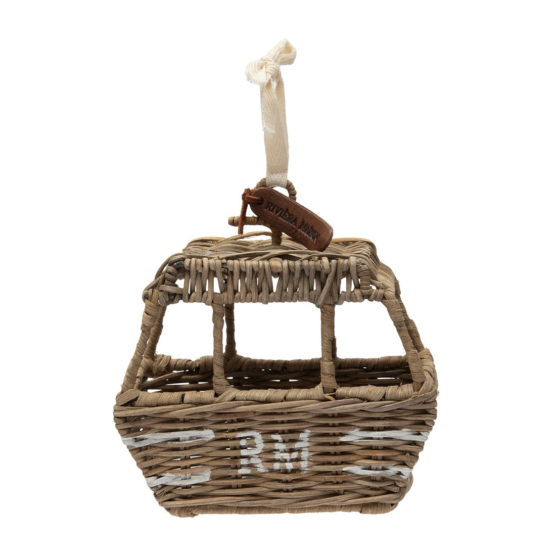 Rivièra Maison Rustic Rattan Ski Lift Ornament aus naturfarbenem Rattan als Weihnachtsbaumschmuck Freigestell