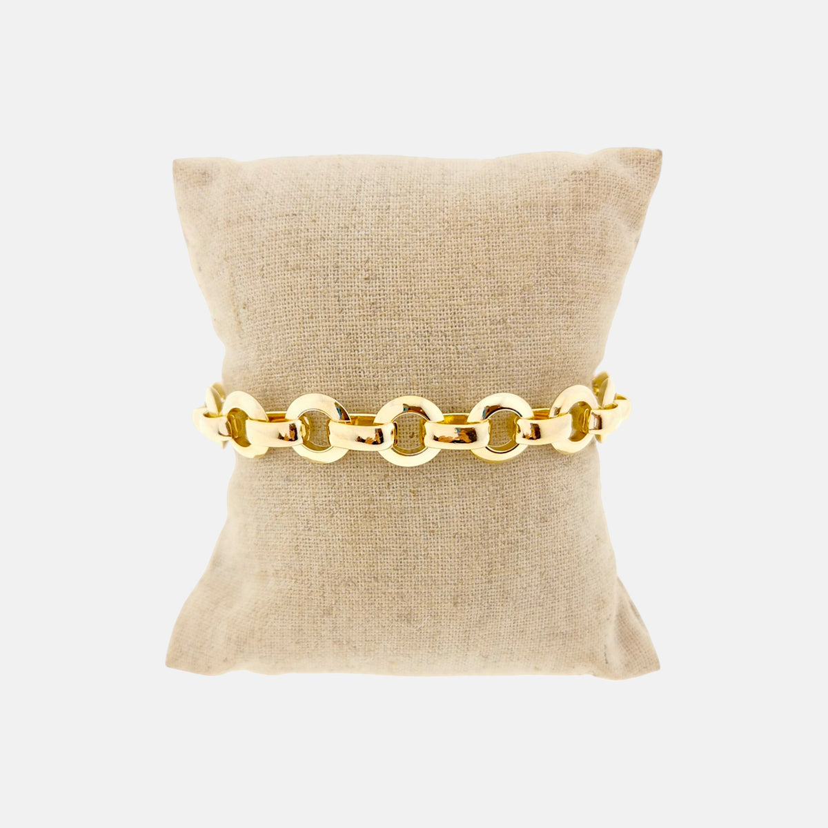 Elegantes Armband von Rosanna de la Riva in matt vergoldeter Ausführung.