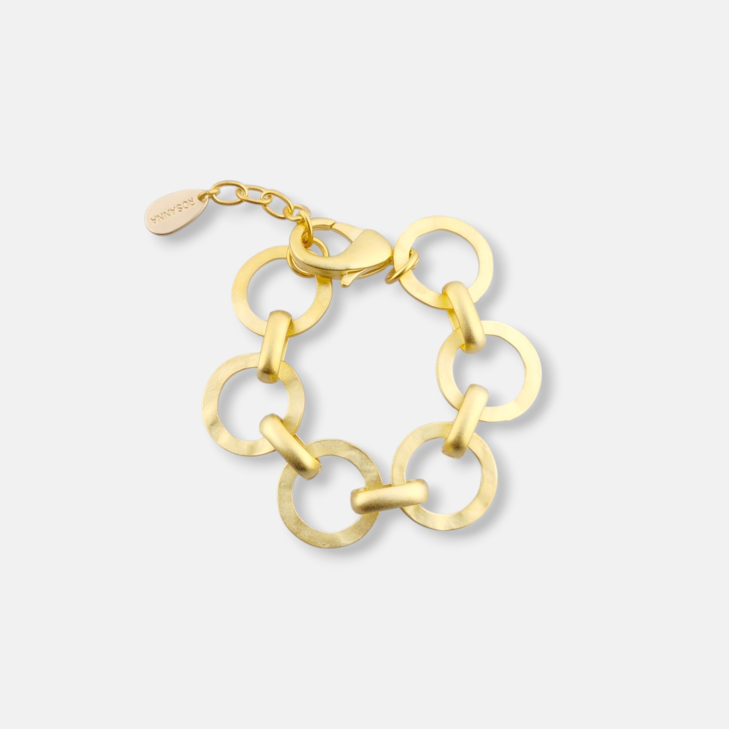 Elegantes Armband von Rosanna de la Riva in matt vergoldeter Ausführung.