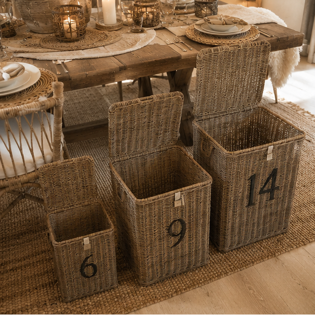Rattan Box mit Zahlen