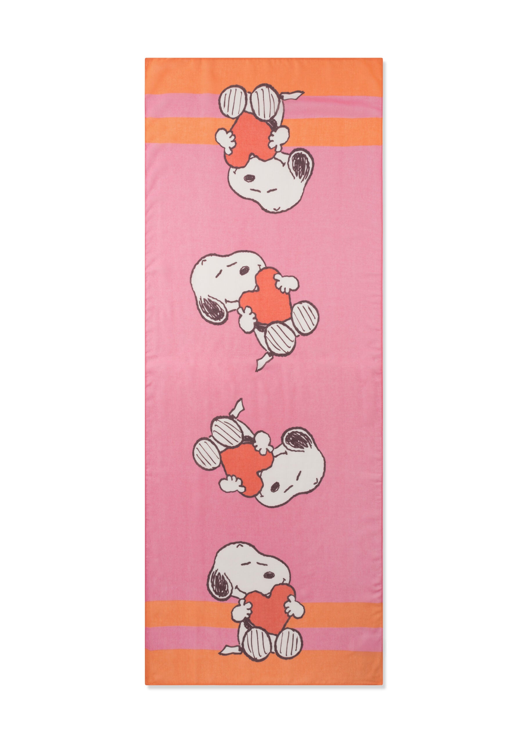 Baumwoll Damen Tuch rosa orange mit Snoopy Motiv von Codello
