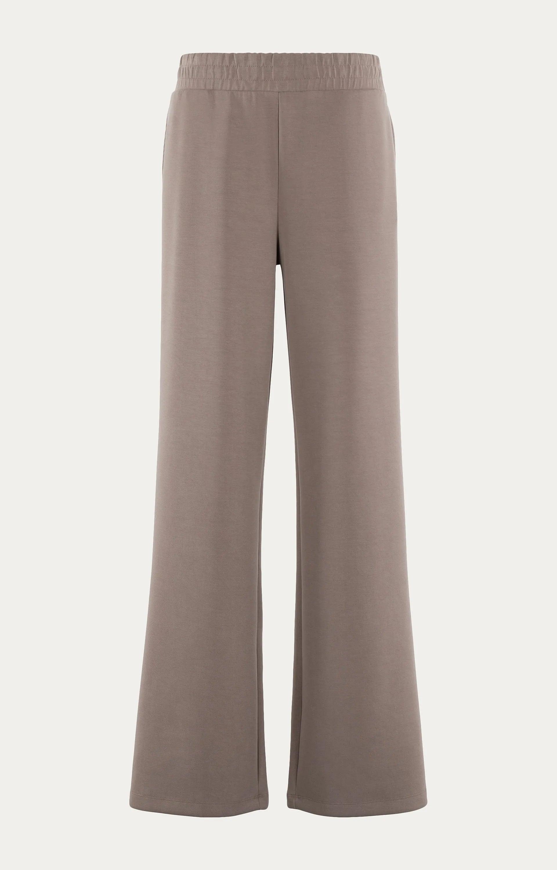 MSCW Tony Damen Sweathose in Taupe Solid mit weitem Bein und elastischem Bund.