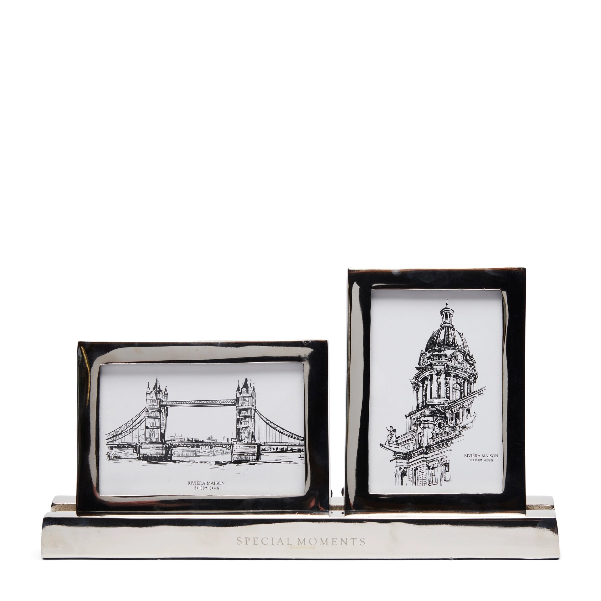 Riviera Maison RM Double Photo Frame silber für 10x15 Format