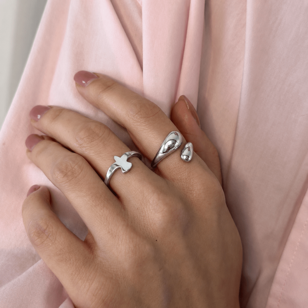 Mini Drop Ring Silver