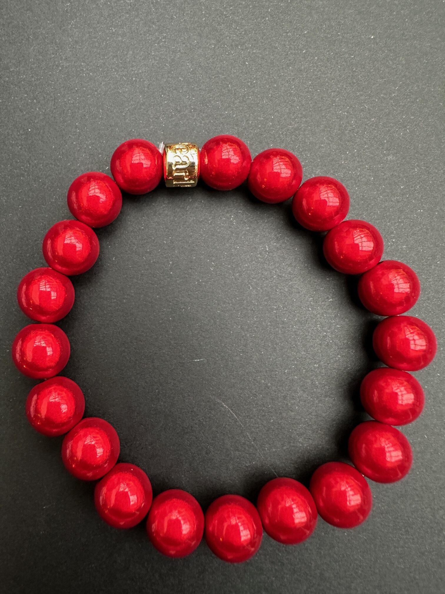 Armband 10mm – RED – Gold MP10G-RE MAGIC PEARL