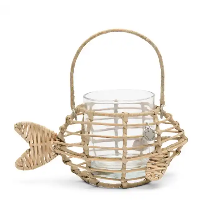 Classic Fish Teelichthalter Rustic Rattan – Bild 2