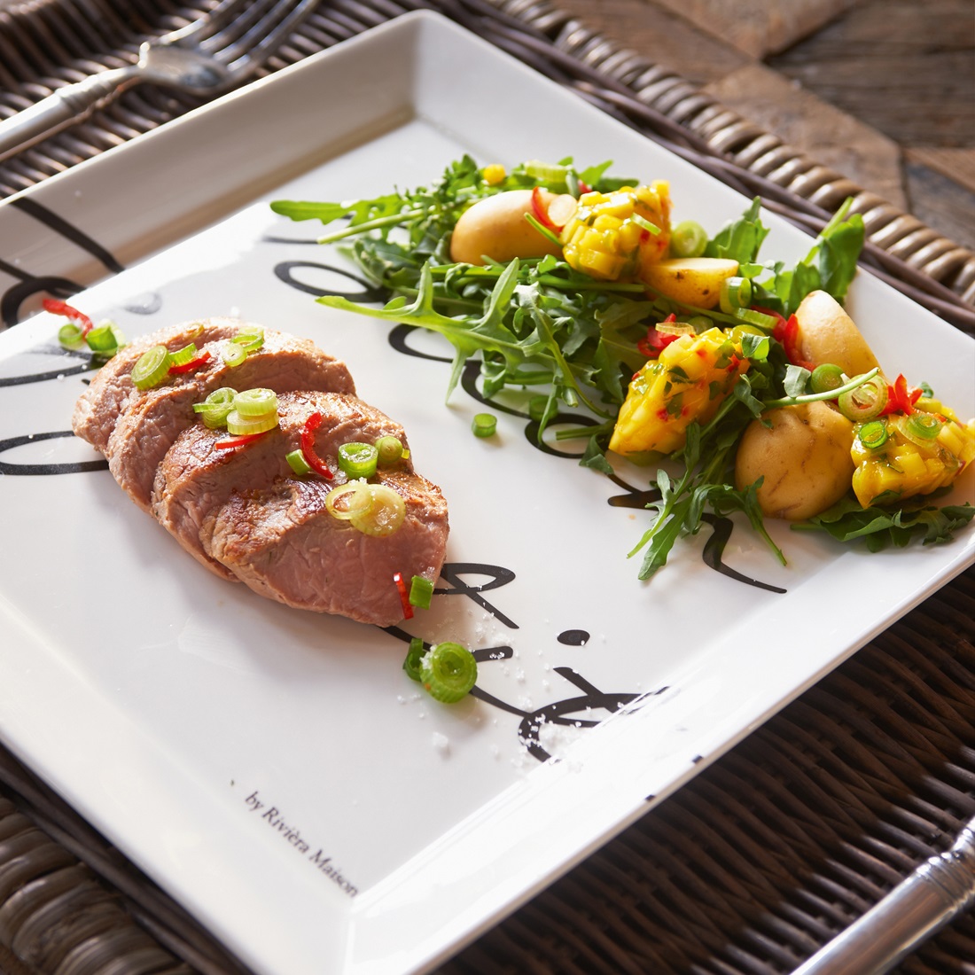 Buon Appetito Square Plate L RIVIERA MAISON