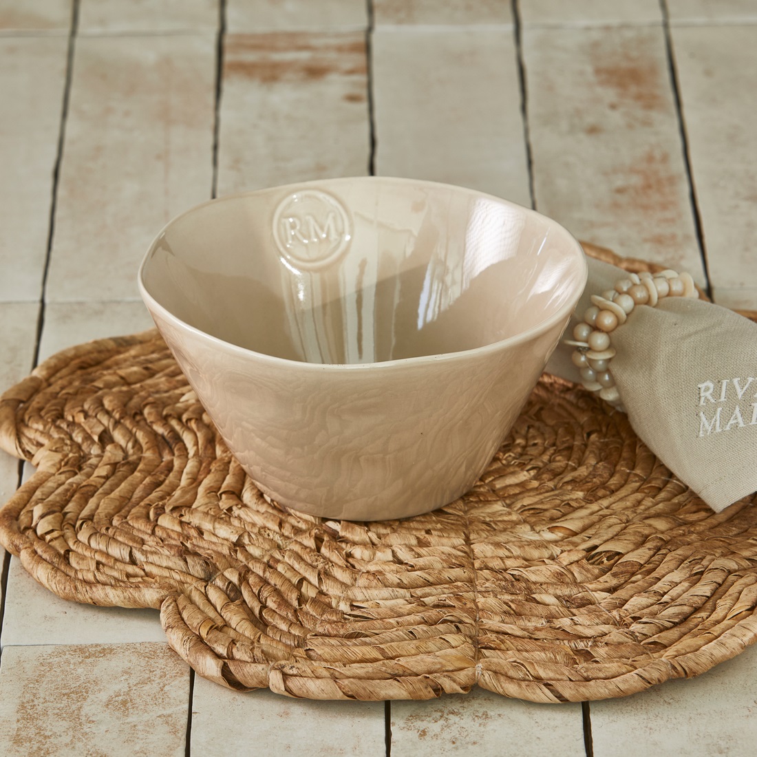Portofino Bowl flax L RIVIERA MAISON